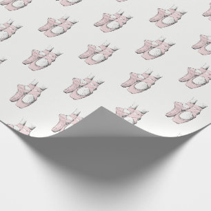 Papier Cadeau Pieds de Ballerina sur la pointe #1 Lt Rose