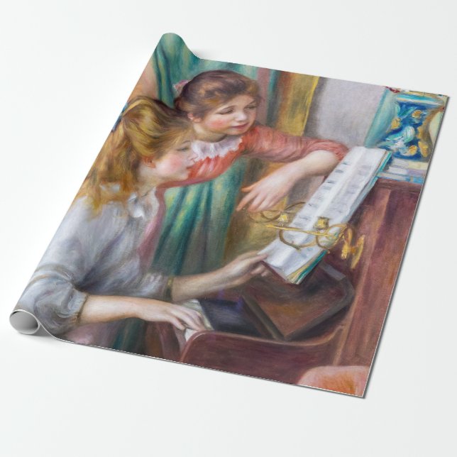 Papier Cadeau Pierre Auguste Renoir - Jeunes filles au piano (Déroulé)
