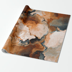 Papier Cadeau Pierre d'aquarelle d'automne orange