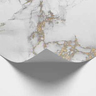 Papier Cadeau Pierre de marbre grise de luxe VIP de Carrare d'or