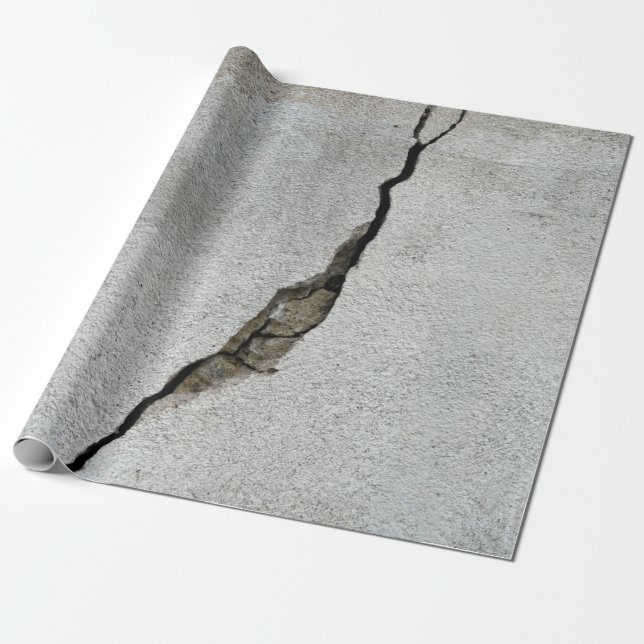 Papier Cadeau Pierre de texture de béton de mur de fissure (Déroulé)