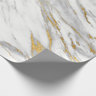 Papier Cadeau Pierre grise de marbre blanche d'or de Carrare