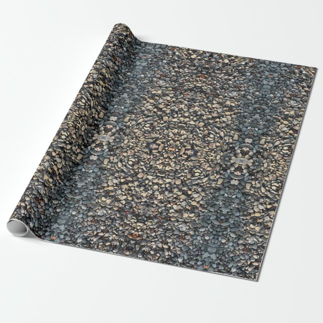 Papier Cadeau Pierres neutres Galets Rochers Motif symétrique (Déroulé)