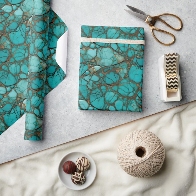 Papier Cadeau Pierres turquoise (Artisanat)