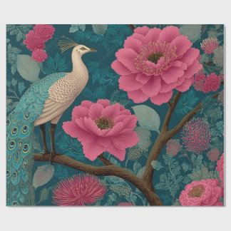 Papier Cadeau Pierrot vibrant et motif floral rose