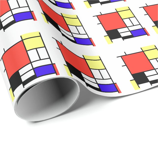 Papier Cadeau Piet Mondrian (Coin rond)