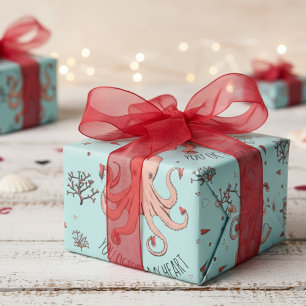 Papier Cadeau Pieuvre Vous Pieuvres Mon Cœur Menthe Saint-Valent