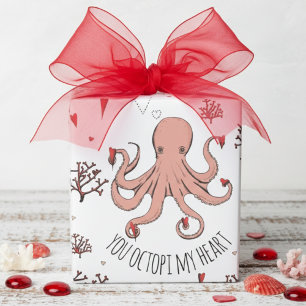 Papier Cadeau Pieuvre Vous Pieuvres Mon Cœur Saint-Valentin