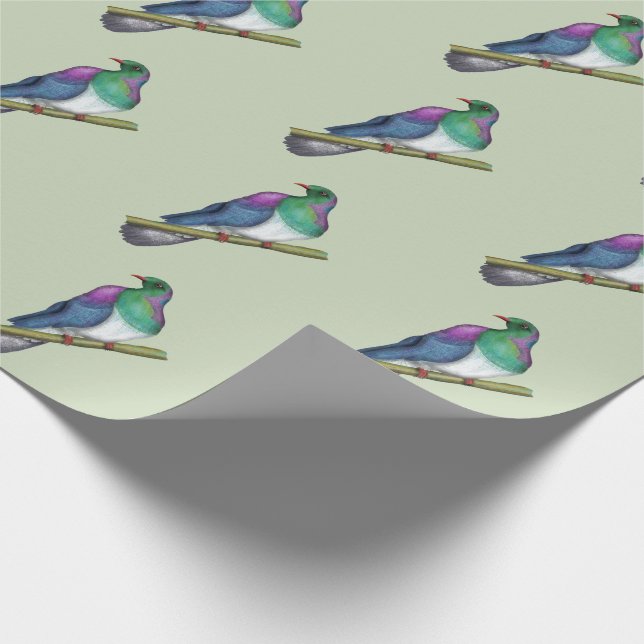 Papier Cadeau Pigeon de Kereru Wood (Coin)