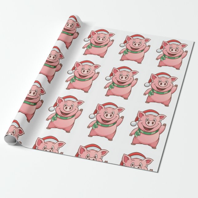 Papier Cadeau Piggy de Noël (Déroulé)