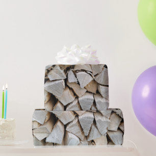 Papier Cadeau Pile de bois fractionné