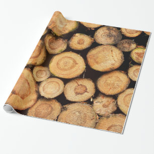 Papier Cadeau Pile des rondins coupés