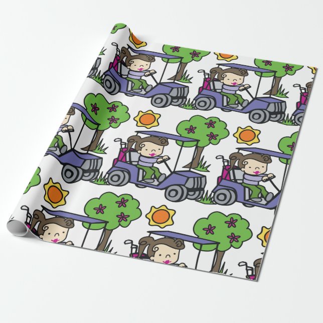Papier Cadeau Pilote de golf (Déroulé)