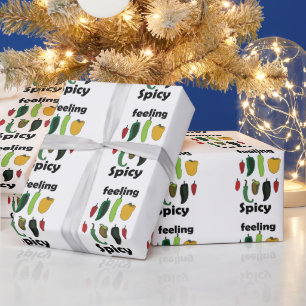 Papier Cadeau Piment Sentiment Chaud Fête Fiesta