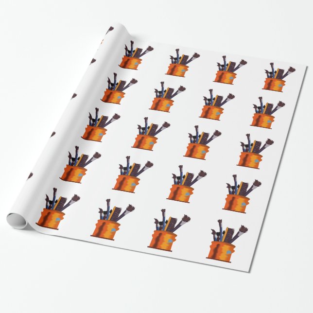 Papier Cadeau Pinceaux (Déroulé)