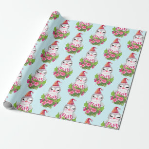 Papier Cadeau Pingouin de Noël mignon dans papier d'enveloppemen