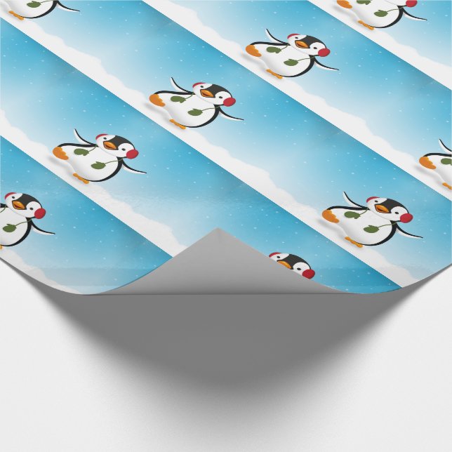 Papier Cadeau Pingouin d'hiver mignon (Coin)