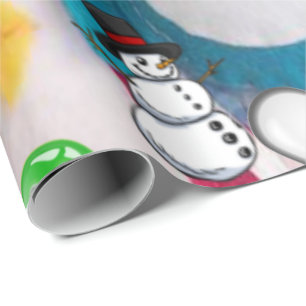 Papier Cadeau Pingouin en papier d'enveloppement de Noël