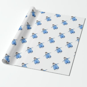 Papier Cadeau Pingouin mignon de bébé dans Onsie