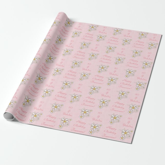 Papier Cadeau Pink 50 et fabuleux script d'anniversaire (Déroulé)