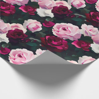 Papier Cadeau Pink and Red Painted Roses