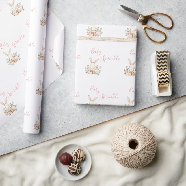 Papier Cadeau Pink Baby Sprinkle Script Baby shower Cadeau (Artisanat)