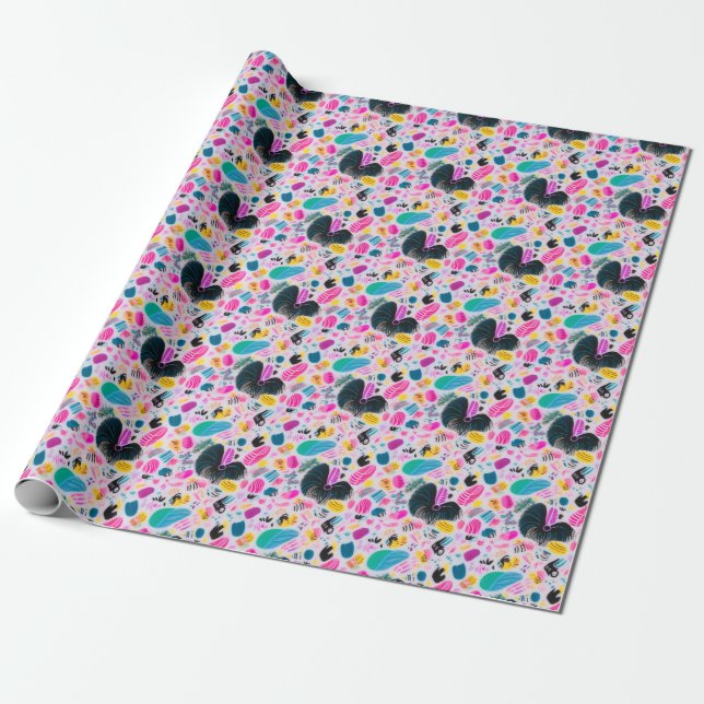 Papier Cadeau Pink blanc bleu brillant brillant cadeau affaires (Déroulé)