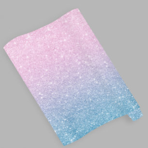 Papier Cadeau Pink Blue Ombre Parties scintillant Baby Gender Re