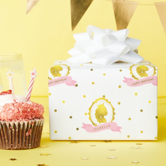 Papier Cadeau Pink Cameo Princess Anniversaire (Fête d'anniversaire)