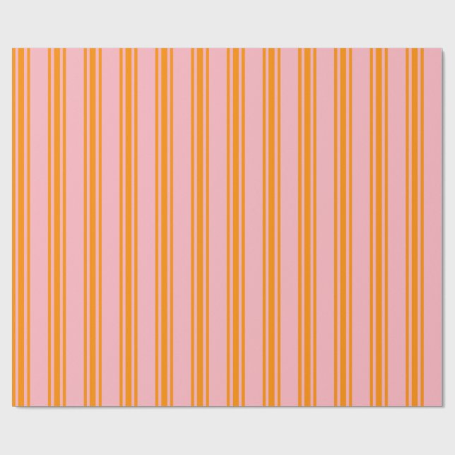 Papier Cadeau Pink clair et orange foncé (Plat)