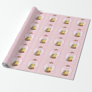 Papier Cadeau Pink En vichy Filles personnalisées Anniversaire