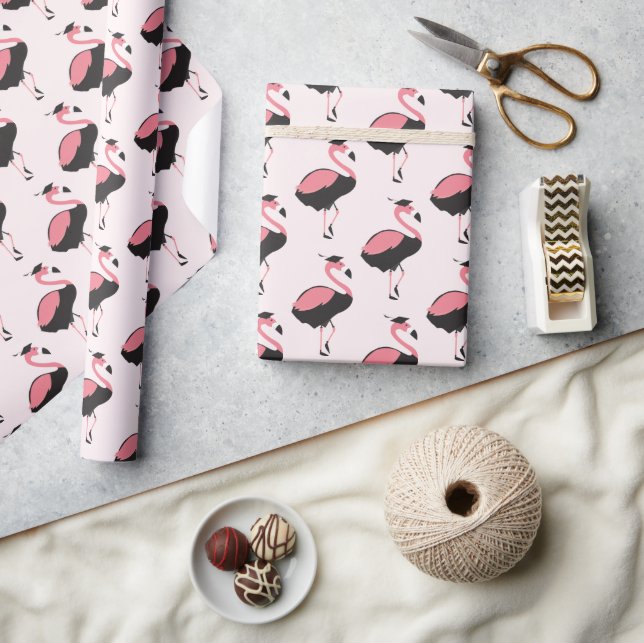 Papier Cadeau Pink Flamingo Pattern Animal Graduation (Artisanat)