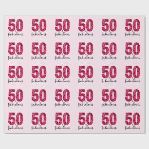 Papier Cadeau Pink Floral 50 et Fabulous 50th Birthday Party