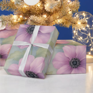 Papier Cadeau Pink Floral Wrapping Paper Elegant Gift Wrap