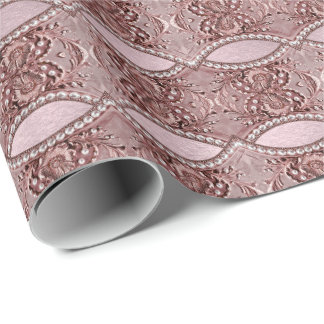 Papier Cadeau Pink Flower Wrapping Paper