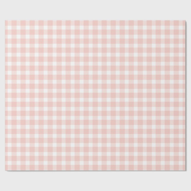 Papier Cadeau pink gingham wrapping paper roll (Plat)