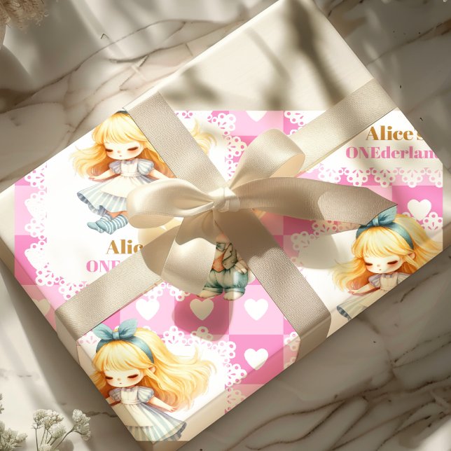 Papier Cadeau Pink Gold Alice au Pays des merveilles Anniversair (Créateur téléchargé)