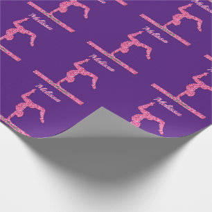 Papier Cadeau Pink Gymnastique Fille Éperche Balancier