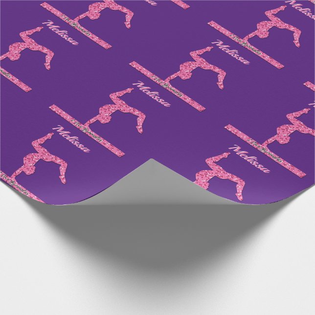 Papier Cadeau Pink Gymnastique Fille Éperche Balancier (Coin)