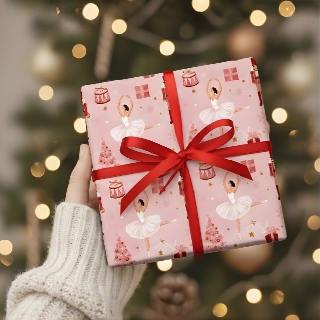 Papier Cadeau Pink Nutcracker Ballet Christmas Gift Wrap (Créateur téléchargé)
