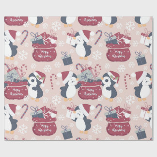 Papier Cadeau Pink Penguins