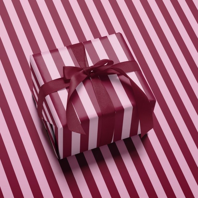 Papier Cadeau Pink red stripe Christmas Wrapping paper (Créateur téléchargé)