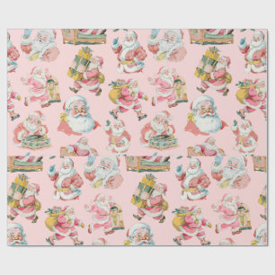 Papier Cadeau Pink Retro Super Père Noël