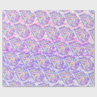 Papier Cadeau Pink Scribble mignonne Girone Dragon Wyvern Inugam