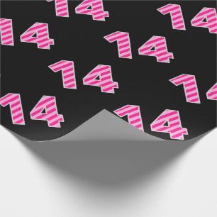Papier Cadeau Pink Stripes 14 N° d'événement (Anniversaire, Anni