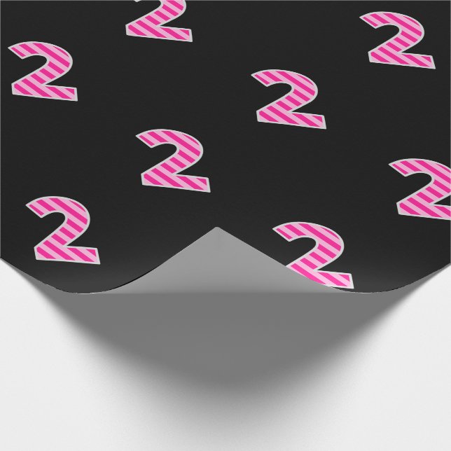 Papier Cadeau Pink Stripes 2 N° d'événement (Anniversaire, Anniv (Coin)