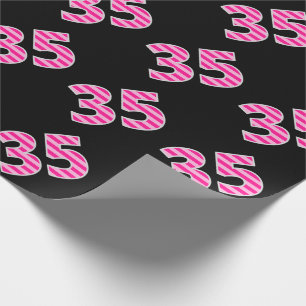Papier Cadeau Pink Stripes 35 N° d'événement (Anniversaire, Anni