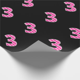 Papier Cadeau Pink Stripes 3 N° événement (Anniversaire, Anniver
