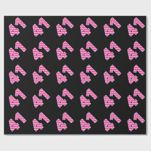 Papier Cadeau Pink Stripes 41 N° d'événement (Anniversaire, A
