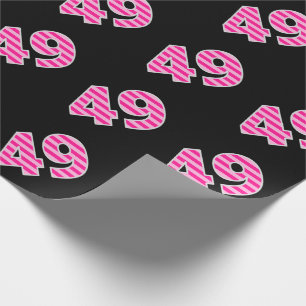 Papier Cadeau Pink Stripes 49 N° d'événement (Anniversaire, Anni
